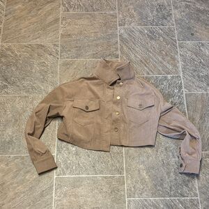 SHEIN Corduroy Utility Jacket in Brown